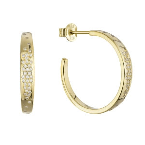 Pozlátené náušnice kruhy so zirkónmi 11774.1