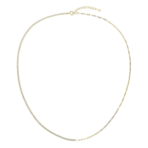 Pozlátený náhrdelník so zirkónmi 12173.1