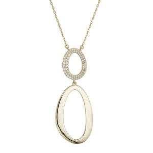 Pozlátený náhrdelník dvojitý ovál 12178.1