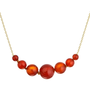 Pozlátený náhrdelník s červeným achátom 12187.3