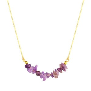 Náhrdelník s kameňom ametyst 42037.3 oceľ