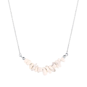 Náhrdelník s kameňom biely howlit 42037.1 oceľ