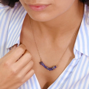 Náhrdelník s kameňom lapis lazuli 42037.3 oceľ