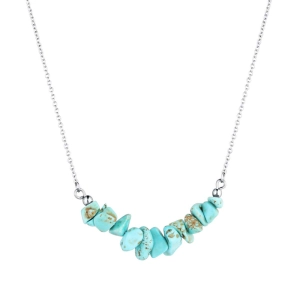 Náhrdelník s kameňom tyrkys 42037.3 oceľ