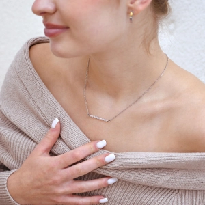 Oceľový náhrdelník biely 42038.1