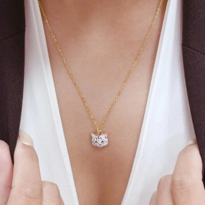 Oceľový náhrdelník mačka 42042.1