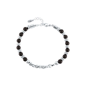 Oceľový náramok s achátom 43083.3 čierny