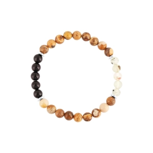 Oceľový náramok s minerálnymi kameňmi achát, jaspis 43080.3