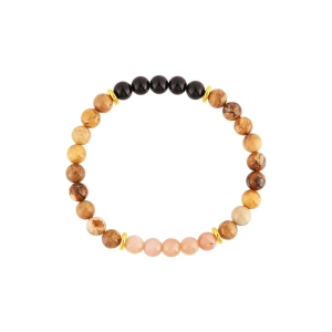 Oceľový náramok s minerálnymi kameňmi achát, jaspis 43080.3