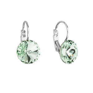 Náušnice bižutérie so Swarovski kryštálmi zelené okrúhle 51002.3