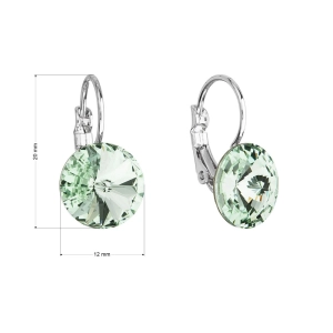 Náušnice bižutérie so Swarovski kryštálmi zelené okrúhle 51002.3