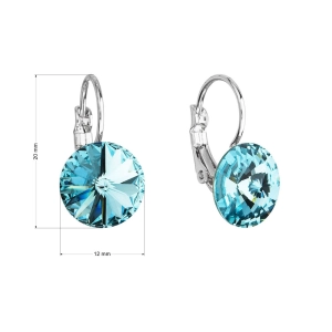 Náušnice bižutérie so Swarovski kryštálmi modré okrúhle 51002.3 turquoise