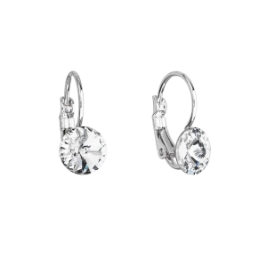 Náušnice bižutérie so Swarovski kryštálmi biele okrúhle 51031.1