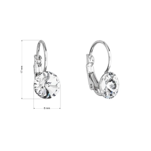 Náušnice bižutérie so Swarovski kryštálmi biele okrúhle 51031.1
