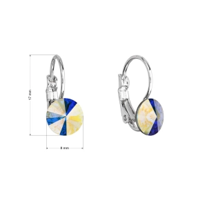 Náušnice bižutérie so Swarovski kryštálmi AB efekt okrúhle 51031.2