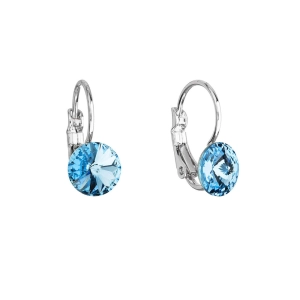 Náušnice bižutérie so Swarovski kryštálmi modré okrúhle 51031.3 aqua