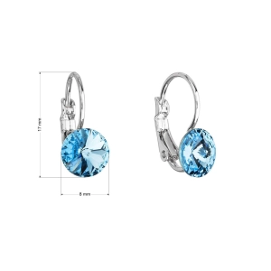 Náušnice bižutérie so Swarovski kryštálmi modré okrúhle 51031.3 aqua