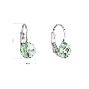 Náušnice bižutérie so Swarovski kryštálmi zelené okrúhle 51031.3