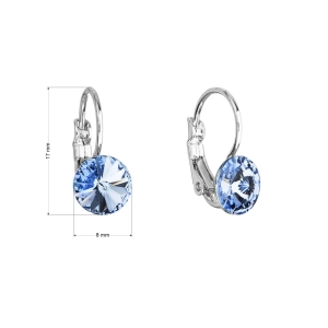 Náušnice bižutérie so Swarovski kryštálmi modré okrúhle 51031.3 sapphire