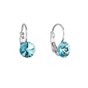 Náušnice bižutérie so Swarovski kryštálmi modré okrúhle 51031.3 turquoise