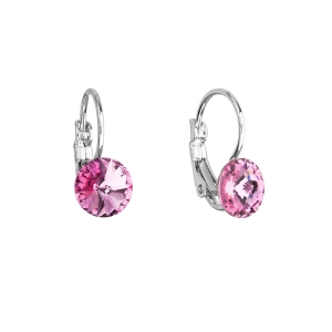 Náušnice bižutérie so Swarovski kryštálmi ružové okrúhle 51031.3 rose