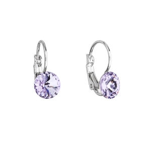 Náušnice bižutérie so Swarovski kryštálmi fialové okrúhle 51031.3 violet