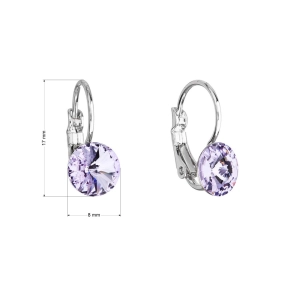 Náušnice bižutérie so Swarovski kryštálmi fialové okrúhle 51031.3 violet