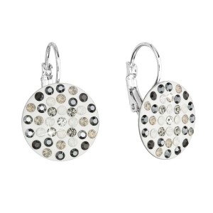 Náušnice bižutérie so Swarovski kryštálmi šedé okrúhle 51033.3