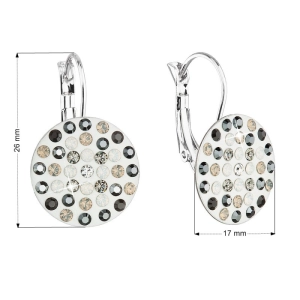 Náušnice bižutérie so Swarovski kryštálmi šedé okrúhle 51033.3