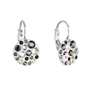 Náušnice bižutérie so Swarovski kryštálmi šedé okrúhle 51035.3