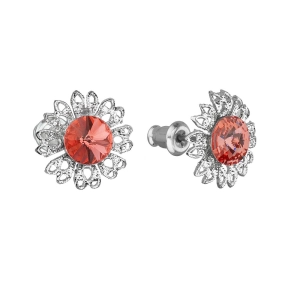 Náušnice bižutérie so Swarovski kryštálmi oranžová kvietka 51042.3 padparadcha