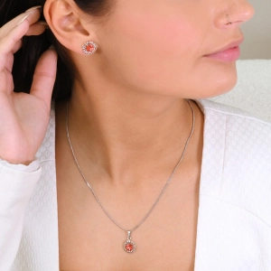 Náušnice bižutérie so Swarovski kryštálmi oranžová kvietka 51042.3 padparadcha