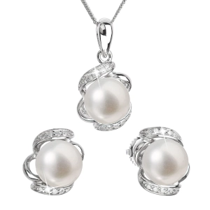 Perlová súprava z riečnych perál biela 29017.1