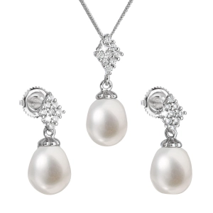 Perlová súprava z riečnych perál biela 29018.1