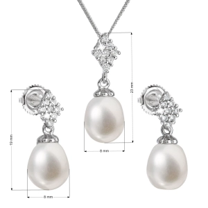 Perlová súprava z riečnych perál biela 29018.1