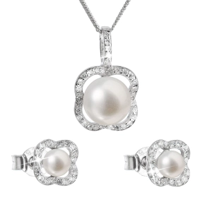 Perlová súprava z riečnych perál biela 29024.1