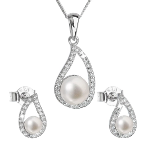 Perlová súprava z riečnych perál biela 29027.1