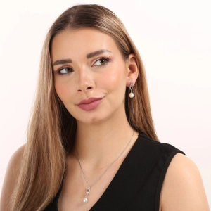 Perlová súprava z riečnych perál biela 29028.1