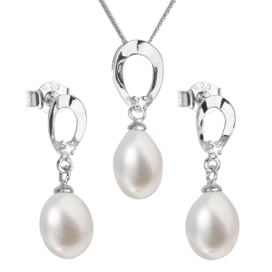 Perlová súprava z riečnych perál biela 29029.1