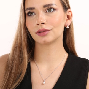 Perlová súprava z riečnych perál biela 29035.1