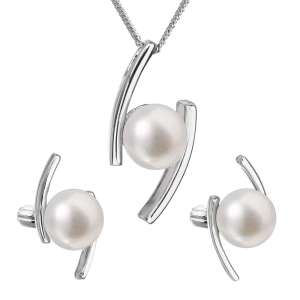 Perlová súprava z riečnych perál biela 29039.1