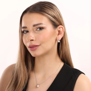 Perlová súprava z riečnych perál biela 29042.1