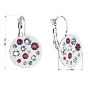 Náušnice bižutérie so Swarovski kryštálmi fialové okrúhle 51034.3 violet