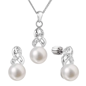 Perlová súprava z riečnych perál biela 29044.1