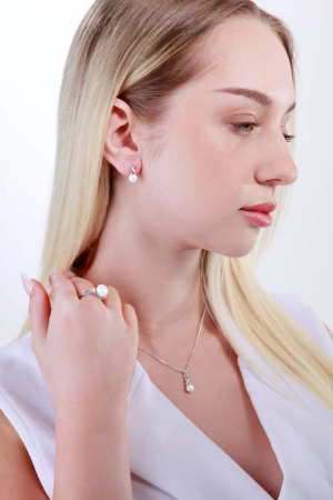 Perlová súprava z riečnych perál biela 29044.1