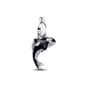 Pandora dvojitý prívesok z mincového striebra Orca so zirkónom